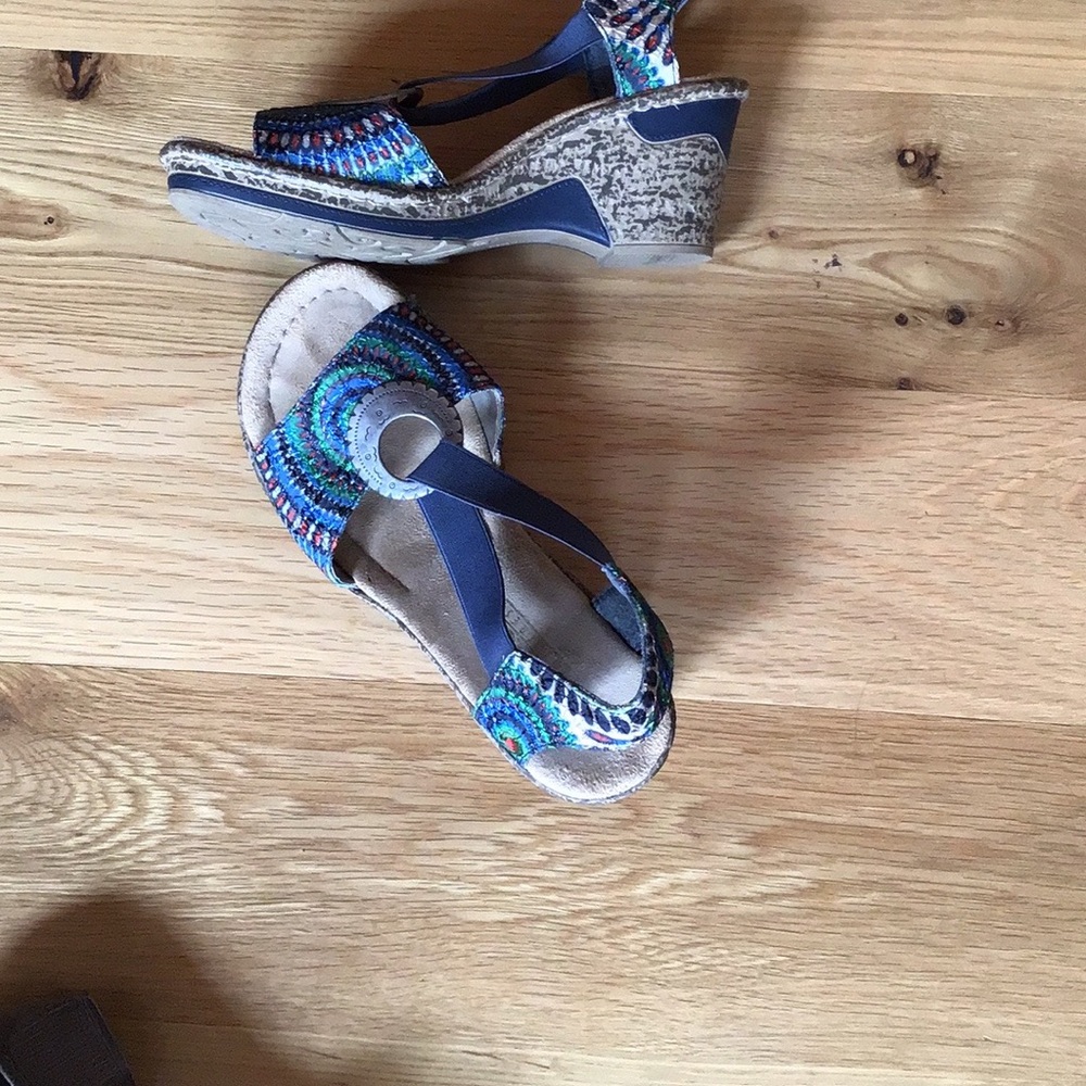 Reiker strapped wedge sandal lightly used
